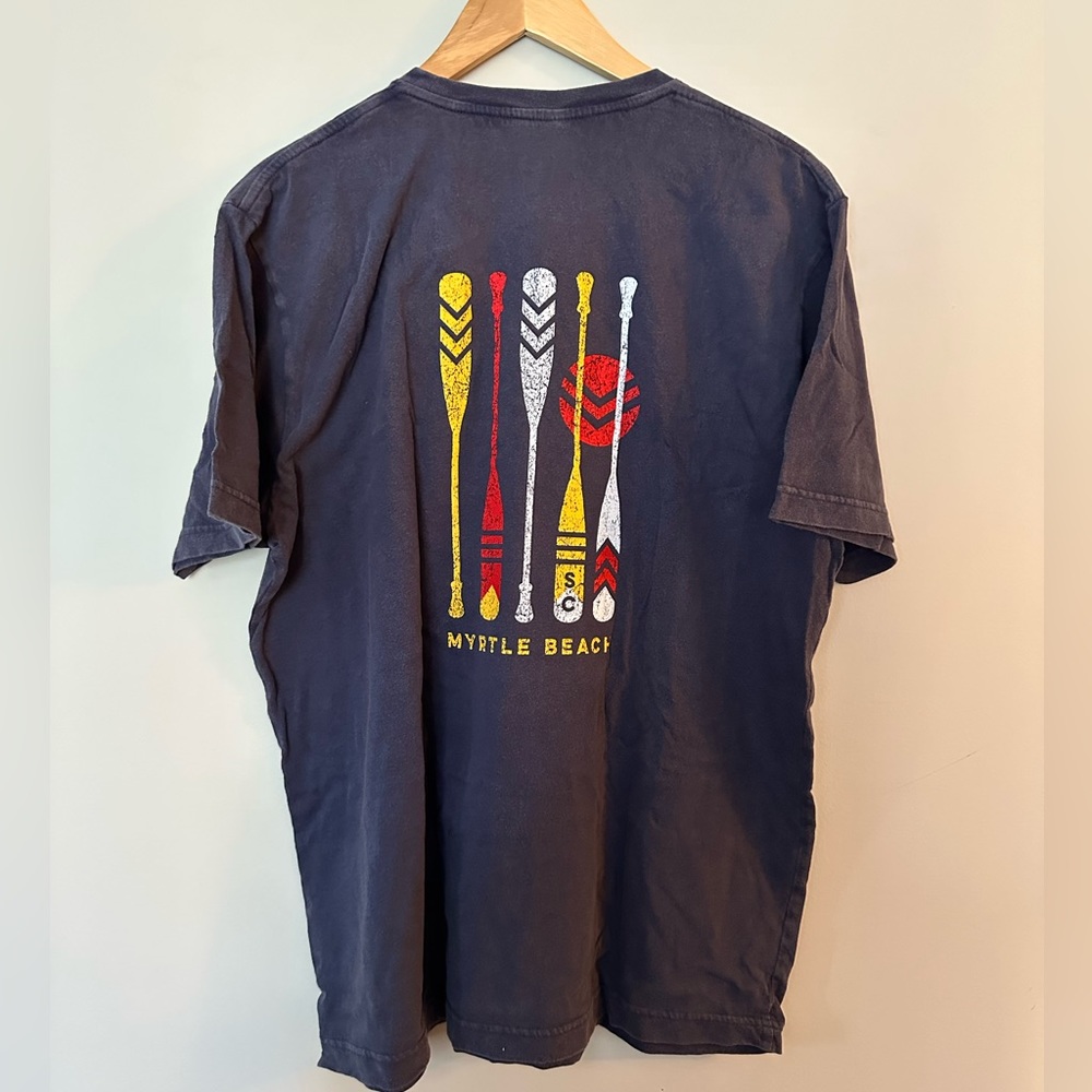 Men’s Large Outta Town T-Shirt. Washed Navy Blue. New with Tags. Myrtle Beach,SC